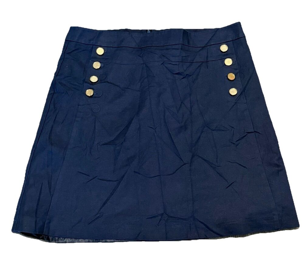 Cyrillus Paris Women’s Navy Blue Lined Mini Sailor Skirt Size 40 $175